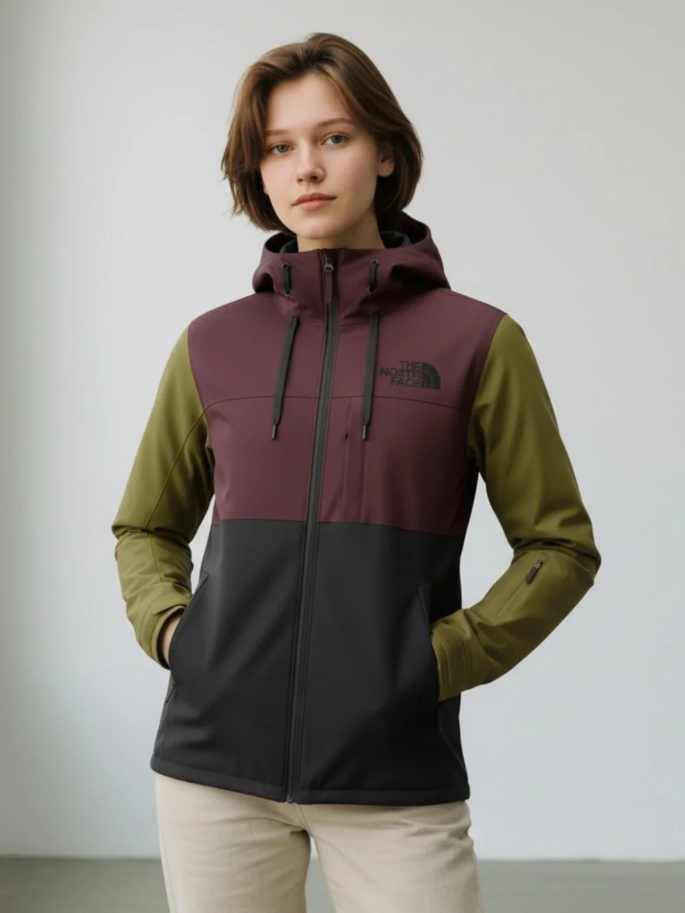 North Face Freedom Insulated Jacket Plum Olive Green Black Size XS